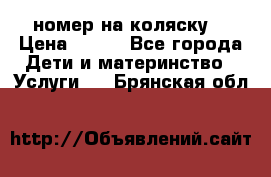 номер на коляску  › Цена ­ 300 - Все города Дети и материнство » Услуги   . Брянская обл.